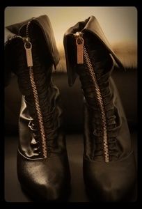 Black Zip-up Ankle Boots